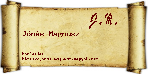 Jónás Magnusz névjegykártya